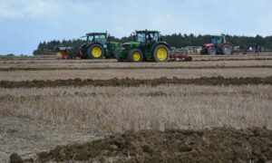 Concours de labour dans un champ