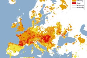 carte d'Europe indiquant les zones les plus affectées par la sécheresse