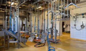 Vue d'une salle dans un petit abattoir