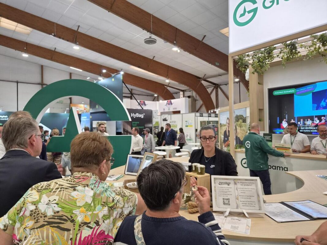 Dégustation de produits locaux sur un stand lors d'un salon