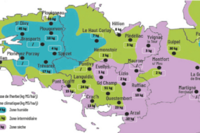 carte de la pousse de l'herbe en bretagne du 15 au 21 septembre 2026