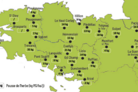 carte de la pousse de l'herbe en bretagne du 13 au 19 octobre