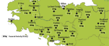 carte de la pousse de l'herbe en bretagne du 20 au 26 octobre 2026