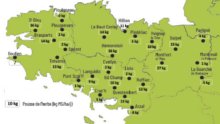 carte de la pousse de l'herbe en bretagne du 29 septembre au 5 octobre