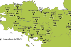 carte de la pousse de l'herbe en bretagne du 29 septembre au 5 octobre