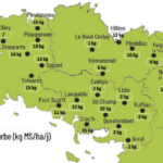 carte de la pousse de l'herbe en bretagne du 6 au 12 octobre
